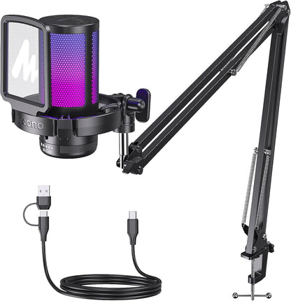 Micrófono Usb Gamer Maono Dgm20s Condensador Con Brazo Rgb