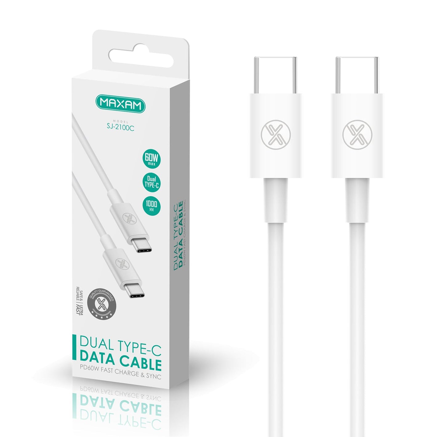 Cable de datos MAXAM USB-C a USB-C 60W 1M SJ-2100C