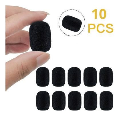 10 Esponjas Protectora Para Micrófono De Cintillo Negro