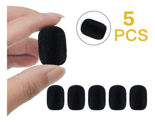 5 Esponjas Protectora Para Micrófono De Cintillo Color Negro