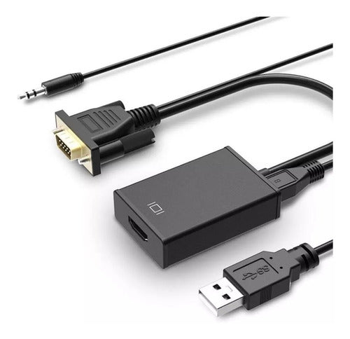 Adaptador Vga Macho A Hdmi Hembra + Cable De Audio