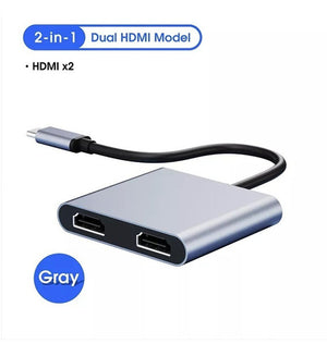 Hub Adaptador Usb-c A 2 Hdmi Pantalla Simultanea