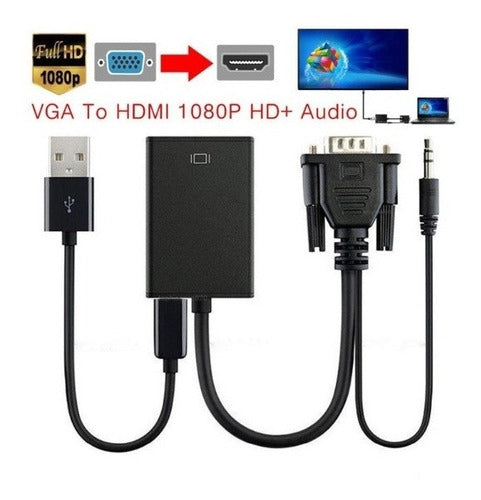 Ripley - PACK ADAPTADOR HDMI MACHO A VGA HEMBRA + CABLE HDMI 2.1