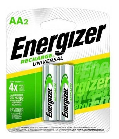 Pack 2 Pilas AA recargables Energizer 2.000 mAh