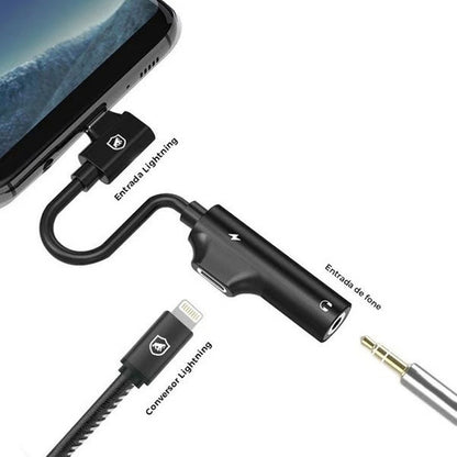 Adaptador Lightning 2 En 1 Carga + Audio