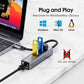 Hub Adaptador 3 Usb 3.0 Y  Lan Rj45 Gigabit Ethernet