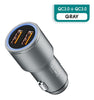 Cargador Auto Doble Usb 12v-24v Carga Rápida 3.0 Aluminio