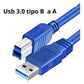 Cable Usb 3.0  Impresora Scaner  Tipo A - B  1.5 Mts