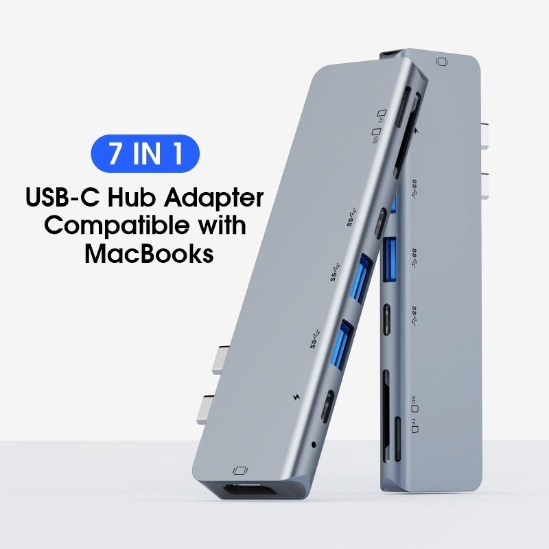 Adaptador USB-C 7 en 1 con  HDMI, Sd, USB 3.0 y PD para Macbook Pro