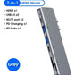 Adaptador USB-C 7 en 1 con  HDMI, Sd, USB 3.0 y PD para Macbook Pro