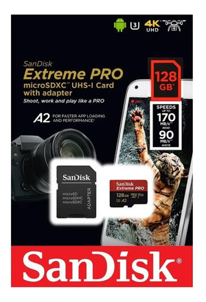 Tarjeta de Memoria Sandisk Extreme Pro 128gb 170 Mb/s 4k