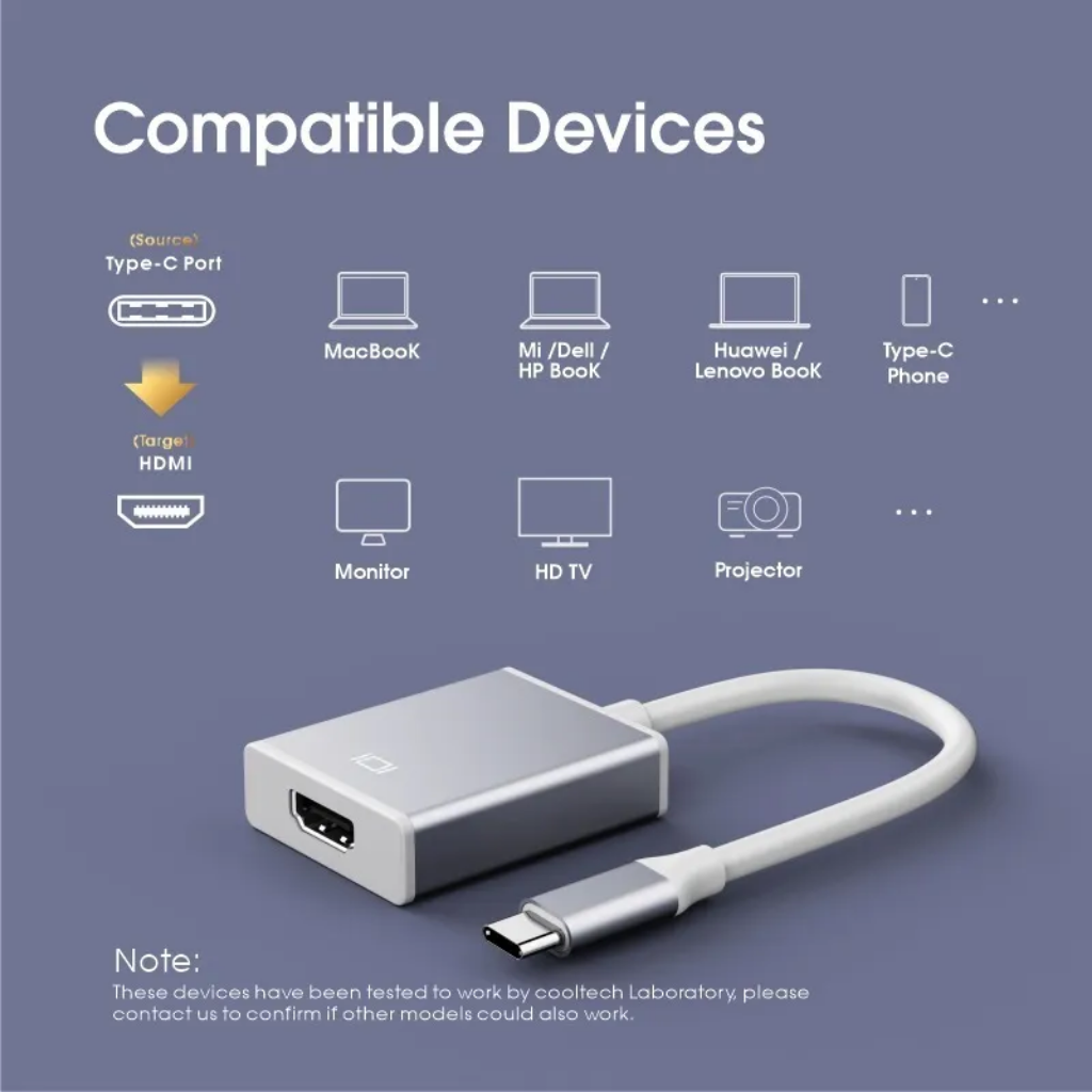 Adaptador USB Tipo C a HDMI 4k