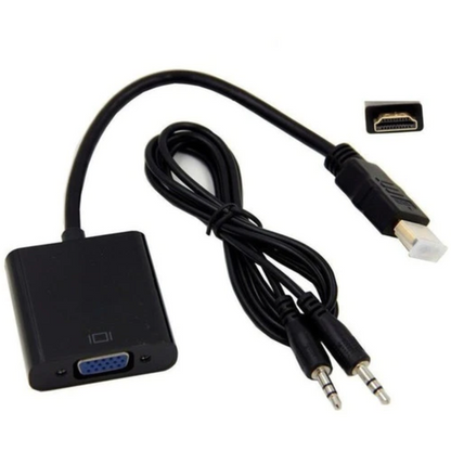 Adaptador HDMI a VGA audio 1080p Full Hd con cable auxiliar